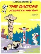 Couverture du livre « Lucky Luke t.34 ; the Daltons always on the run » de Rene Goscinny et Morris aux éditions Cinebook