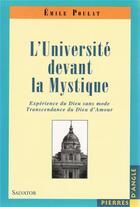 Couverture du livre « UNIVERSITE DEVANT LA MYSTIQUE » de Poulat aux éditions Salvator