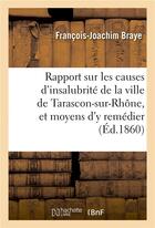 Couverture du livre « Rapport sur les causes d'insalubrite de la ville de tarascon-sur-rhone, et moyens d'y remedier » de Braye F-J. aux éditions Hachette Bnf