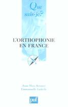 Couverture du livre « L'orthophonie en france (4eme ed) (4e édition) » de Kremer Jean-Marc / L aux éditions Que Sais-je ?