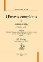 Couverture du livre « Oeuvres complètes t.3 ; euvres en rime » de Jean-Antoine De Baif aux éditions Honore Champion