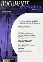 Couverture du livre « La loi organique de 2001 relative aux lois de finances » de  aux éditions Documentation Francaise