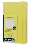 Couverture du livre « Agenda 18m semainier carnet 2015-2016 gf jaune couverture rigide » de  aux éditions Moleskine