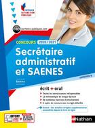 Couverture du livre « Concours secrétaire administratif et SAENES ; catégorie B (édition 2020/2021) » de  aux éditions Nathan