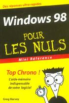 Couverture du livre « Windows 98 pour les nuls » de Greg Harvey aux éditions First Interactive