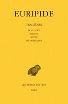Couverture du livre « Tragédies t1 » de Euripide aux éditions Belles Lettres