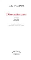 Couverture du livre « Dissentiments » de C. K. Williams aux éditions Actes Sud