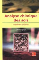 Couverture du livre « Analyse chimique des sols ; méthodes choisies » de Clement Mathieu aux éditions Tec Et Doc
