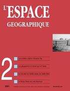 Couverture du livre « L'espace geographique - n 2 - 2001 » de Roger Brunet aux éditions Belin