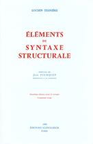 Couverture du livre « Elements de syntaxe structurale, 2e edition » de Tesniere Lucien aux éditions Klincksieck