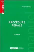 Couverture du livre « Procédure pénale (5e édition) » de Jacques Leroy aux éditions Lgdj