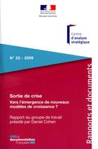 Couverture du livre « Sortie de crise ; vers l'émergence de nouveaux modèles de croissance ? » de  aux éditions Documentation Francaise