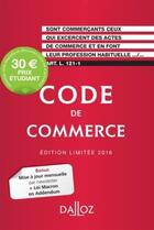 Couverture du livre « Code de commerce (édition 2016) » de Nicolas Rontchevsky et Eric Chevrier et Pisoni Pascal aux éditions Dalloz