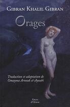 Couverture du livre « Orages » de Khalil Gibran aux éditions Erick Bonnier