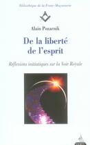 Couverture du livre « De la liberté de l'esprit » de Alain Pozarnik aux éditions Dervy