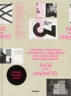 Couverture du livre « Page unlimited ; innovations in layout design, innovation dans le design éditorial ; nuevo diseno editorial » de Wang Shao Qiang aux éditions Pageonepub