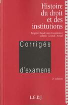 Couverture du livre « Histoire du droit et des institutions - 2eme edition » de Basdevant B. G V. aux éditions Lgdj