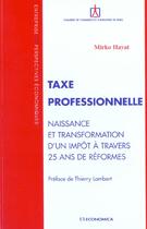Couverture du livre « Taxe Professionnelle » de Hayat/Mirko aux éditions Economica
