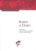 Couverture du livre « Robert le diable » de  aux éditions Honore Champion