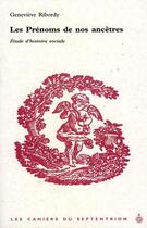 Couverture du livre « Prenoms de nos ancetres » de Ribordy Genevieve aux éditions Septentrion