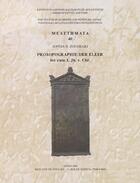 Couverture du livre « Prosopographie der eleer ; bis zum 1. jh. v. chr. » de Sophie B. Zoumbaki aux éditions National Hellenic Research Foundation