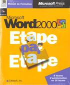 Couverture du livre « Microsoft Word 2000 Etape Par Etape » de Catapult aux éditions Microsoft Press
