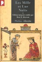 Couverture du livre « Les mille et une nuits Tome 1 ; dames insignes et serviteurs galants » de Anonyme aux éditions Libretto