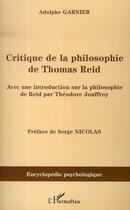 Couverture du livre « Critique de la philosophie de thomas reid » de Adolphe Garnier aux éditions L'harmattan