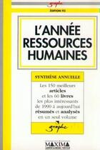 Couverture du livre « L'année ressources humaines 1993 » de  aux éditions Maxima