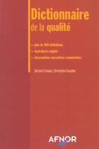 Couverture du livre « Dictionnaire de la qualite » de Froman/Gourdon aux éditions Afnor