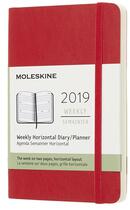 Couverture du livre « Agenda semainier horizontal poche rouge souple (édition 2019) » de  aux éditions Moleskine