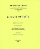 Couverture du livre « Actes de vatopedi » de Jacques Bompaire aux éditions Lethielleux