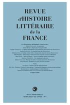 Couverture du livre « Revue d'histoire litteraire de la france 1 - 2022, 122e annee, n 1 - varia » de  aux éditions Classiques Garnier