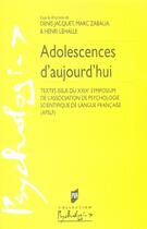 Couverture du livre « Adolescences d'aujourd'hui » de  aux éditions Pu De Rennes