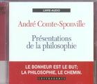 Couverture du livre « Presentations de la philosophie » de Comte-Sponville aux éditions Stanke Alexandre