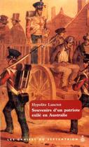 Couverture du livre « Souvenirs d'un patriote exilé en Australie » de Hypolite Lanctot aux éditions Pu Du Septentrion