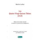 Couverture du livre « Les Quatre-Vingt-Quinze Thèses (1517) de Martin Luther » de Matthieu Arnold aux éditions Olivetan