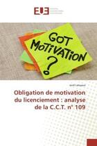 Couverture du livre « Obligation de motivation du licenciement : analyse de la C.C.T. n° 109 » de Jordi Laloyaux aux éditions Editions Universitaires Europeennes