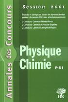 Couverture du livre « Annales H&K 2001-Physique/Chimie Psi » de Sebastien Desreux aux éditions H & K