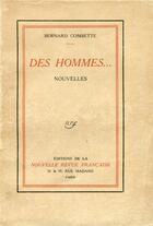 Couverture du livre « Des hommes » de Combette Bernard aux éditions Gallimard