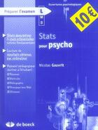 Couverture du livre « Stats pour psycho » de Abinet Madeleine aux éditions De Boeck Superieur