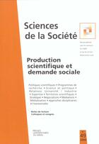 Couverture du livre « Production scientifique et demande sociale » de  aux éditions Pu Du Midi