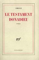 Couverture du livre « Le testament donadieu » de Georges Simenon aux éditions Gallimard (patrimoine Numerise)