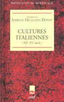 Couverture du livre « Cultures italiennes » de Heullant-Donat Isabe aux éditions Cerf