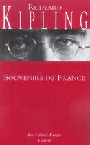 Couverture du livre « Souvenirs de France » de Rudyard Kipling aux éditions Grasset Et Fasquelle