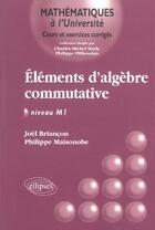 Couverture du livre « ELEMENTS D'ALGEBRE COMMUTATIVE ; NIVEAU M1 » de Briancon/Maisonobe aux éditions Ellipses