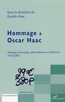 Couverture du livre « Hommage a oscar haac » de  aux éditions L'harmattan