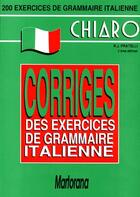 Couverture du livre « Chiaro ; Corriges Exercices » de Rufin Jean Pratelli aux éditions Martorana