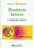 Couverture du livre « Business letters : corrigés des exercices » de Pauline Tee-Anderson aux éditions Organisation