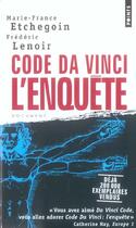 Couverture du livre « Code Da Vinci : l'enquête » de Frederic Lenoir et Marie-France Etchegoin aux éditions Points